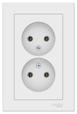 Розетка двойная без заземления 16A в сборе Schneider Electric AtlasDesign Белый Systeme Electric AtlasDesign ATN000120