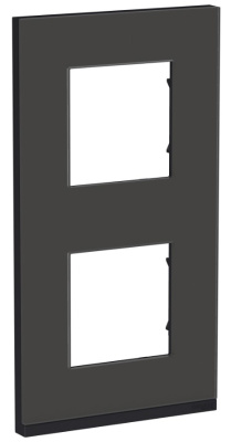 Рамка 2-постовая вертикальная Schneider Electric Unica New Pure Черное стекло/Антрацит Schneider Electric Unica New Pure NU6004V86