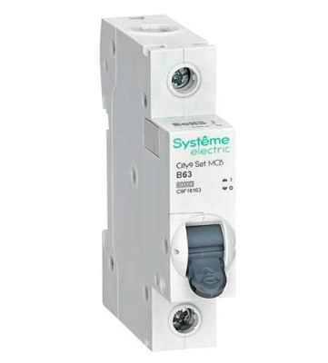 Systeme Electric City9 Set Автомат (АВ) B 63А 1P 6kA 230В Systeme Electric City9 C9F16163
