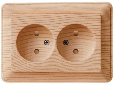 Розетка 2-ая без заземления в сборе с рамкой Wessen 59 Сосна Wessen Wessen 59 RS16-254-78