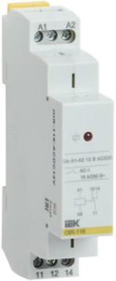 Реле промежут. OIR 1 конт. 16А 12В AC/DC IEK IEK  OIR-116-ACDC12V