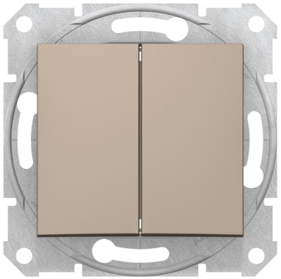 Выключатель 2-клавишный 10A Schneider Electric Sedna Титан Schneider Electric Sedna SDN0300168