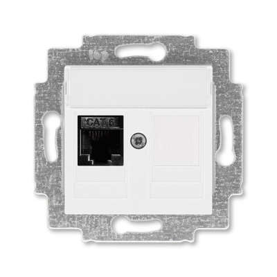 Розетка информационная RJ45 категория 6 и заглушка белый ABB Levit ABB Levit 2CHH296117A6003