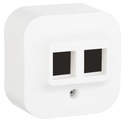 Адаптер для 1 или 2 розеток RJ45 Keystone IP20 Legrand Quteo Белый Legrand Quteo 782226