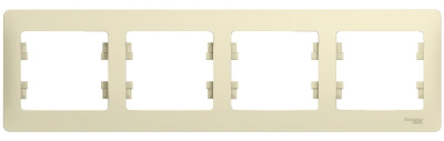 Рамка 4-постовая горизонтальная Systeme Electric Glossa Бежевый Systeme Electric Glossa GSL000204