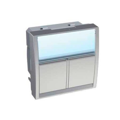 Розетка S-ONE 2XRJ45 CAT 5Е неэкр металл Schneider Electric Schneider Electric Altira ALB46325N