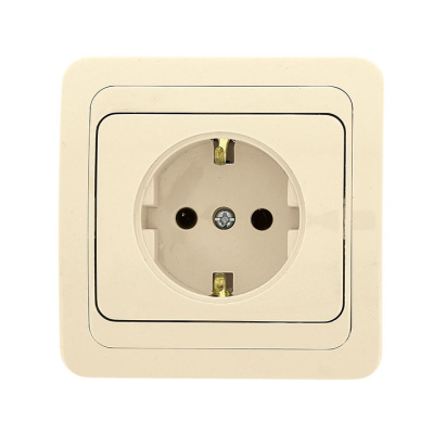 Розетка 1-местная с заземлением 16A EKF PROxima Лондон Бежевый EKF Лондон EER16-028-20