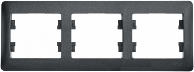 Рамка 3-постовая горизонтальная Systeme Electric Glossa Антрацит Systeme Electric Glossa GSL000703
