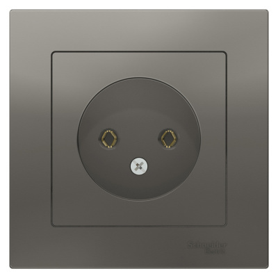 Розетка без заземления 16A в сборе Schneider Electric AtlasDesign Сталь Systeme Electric AtlasDesign ATN000940