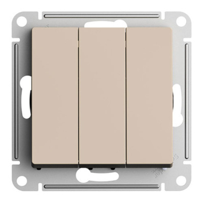 SE AtlasDesign Выключатель 3-клавишный Песочный сх.1+1+1 10АХ механизм Systeme Electric AtlasDesign ATN001231