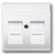 Накладка 2-ой ТЛФ/комп розетки 0211 с суппортами ABB BJB Basic55 Белый ABB Basic 55 2CKA001710A3945