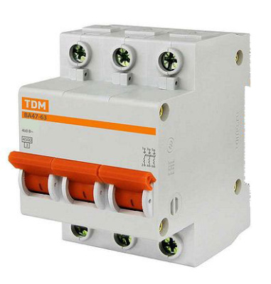 Автоматический выключатель 3P 6A C 4,5kA TDM ELECTRIC  ВА47-63 TDM ELECTRIC  ВА47-63 SQ0218-0017