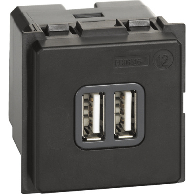Зарядное устройство USB Стандарты А-А 3000мА 2 мод Bticino LivingNow Bticino Living now K4285C2