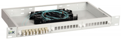 1U кросс укомплектованный LC Duplex OM3 ITK ITK  FOBX24-1U-24LCUD03
