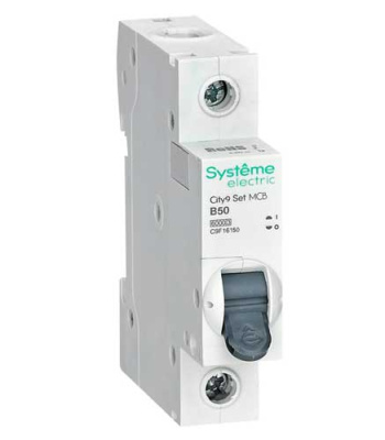 Systeme Electric City9 Set Автомат (АВ) B 50А 1P 6kA 230В Systeme Electric City9 C9F16150