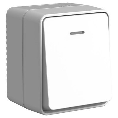 О/У Выключатель 1-клавишный с подсветкой 10 АХ AtlasDesign Profi54 Серый Systeme Electric AtlasDesign Profi54 ATN543013