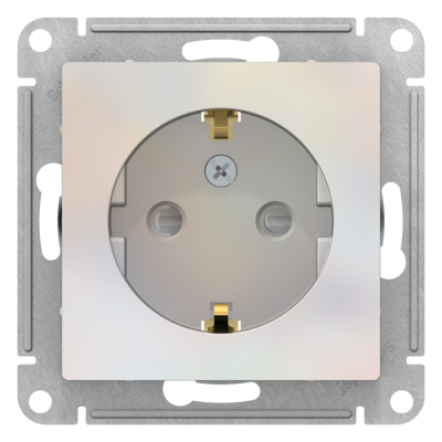 Розетка с заземлением со шторками 16A механизм Schneider Electric AtlasDesign Жемчуг Systeme Electric AtlasDesign ATN000445