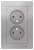Розетка двойная без заземления 16A в сборе Schneider Electric AtlasDesign Алюминий Systeme Electric AtlasDesign ATN000320