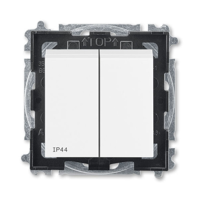 Выключатель двухклавишный IP44 белый / белый ABB Levit ABB Levit 2CHH595940A4003