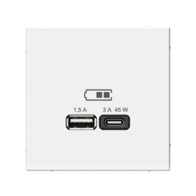 ARTGALLERY USB РОЗЕТКА A + тип-C 45Вт высокоскор.заряд. QC, PD, механизм, ЛОТОС Systeme Electric ArtGallery GAL001329