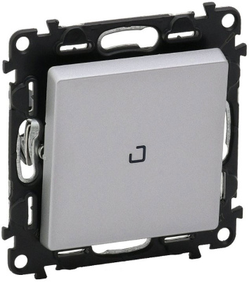 Выключатель кнопочный 1-клавишный с подсветкой 6A Legrand Valena Life Алюминий Legrand Valena Life 752312