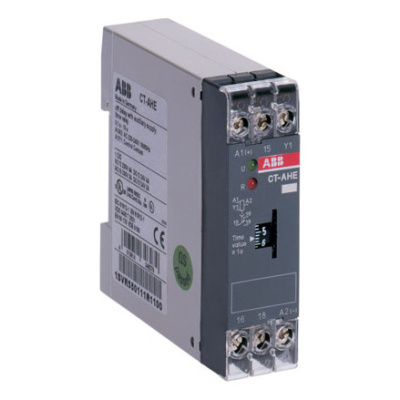 Реле времени CT-AHE (задержка на отключ.) 24В AC/DC (временной д иапазон 0.1..10с.) 1ПК ABB ABB  1SVR550118R1100