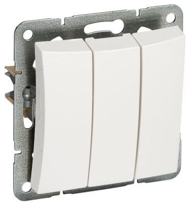 Выключатель 3-клавишный 10A (схема 3) SE Дуэт Белый Schneider Electric Дуэт WDE000131