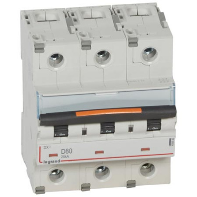 Автоматический выключатель 3P 80A D 25kA Legrand DX3 Legrand DX3 409840