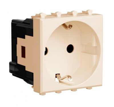 Розетка модульная, 2P+E, с з/ш, "Avanti", "Ванильная дымка", 2 модуля DKC DKC Avanti 4405002DKC