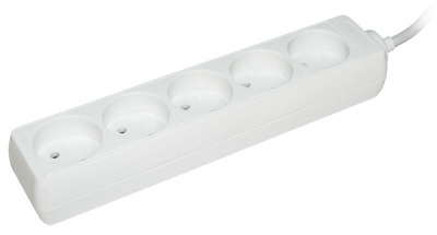 Удлинитель без выключателя 2P, 5 розеток, шнур 3м, 10A/250V IEK У5 IEK У WYP10-06-05-03-N