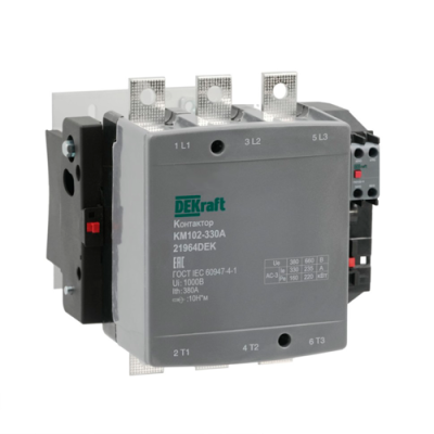 DEKraft КМ-102 Контактор 330А 220В_АС АС3_ АС4 1НО+1НЗ DEKraft КМ-102 21964DEK