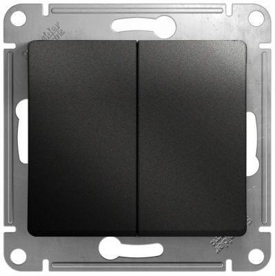Переключатель 2-клавишный (схема 6) 10AX механизм Systeme Electric Glossa Антрацит Systeme Electric Glossa GSL000765