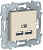 Розетка USB 2-местная 5 В / 2100 мА Schneider Electric Unica New Бежевый