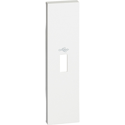 Белый Лицевая панель для разьемов передачи данных USB 1 мод Bticino LivingNow  Bticino Living now KW10P