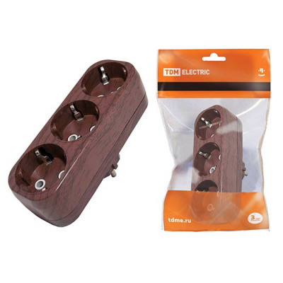 Блок плоский 3 гнезда без заземления 6A 250V IP20 бук TDM ЭКО TDM ELECTRIC  SQ1806-0080