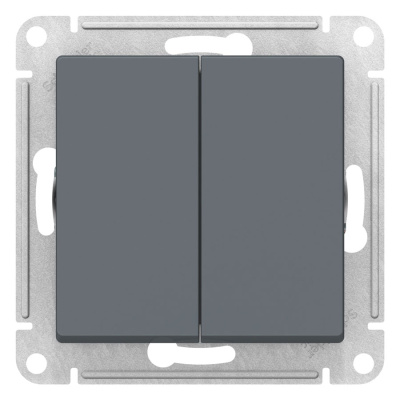 Выключатель 2-клавишный сх.5 10AX механизм Schneider Electric AtlasDesign Грифель Systeme Electric AtlasDesign ATN000751