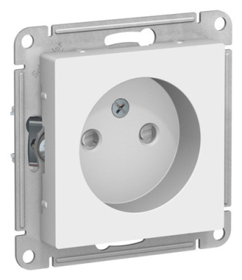 SE AtlasDesign Розетка без заземления со шторками Лотос 16А механизм Systeme Electric AtlasDesign ATN001349