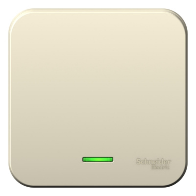 Переключатель 1-клавишный накладного монтажа с подсветкой с изолирующей пластиной 10A 250B Systeme Electric Blanca Молочный Systeme Electric Blanca BLNVA106112