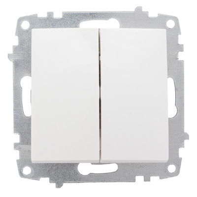 Механизм выключателя 2-клавишный 10A без рамки EKF PROxima Милан Белый EKF Милан EMV10-023-10