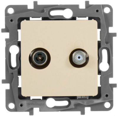 Розетка TV/SAT двухкабельная Legrand Etika Cлоновая кость Legrand Etika 672357