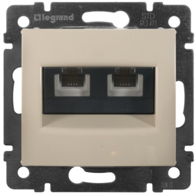 Розетка телефонная 2-ая RJ11 2х4 контакта Legrand Valena Слоновая кость Legrand Valena 774339