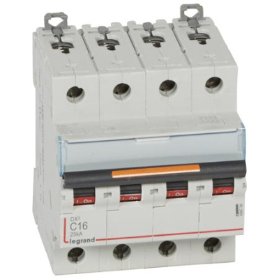 Автоматический выключатель 4P 16A C 25kA Legrand DX3 Legrand DX3 409794