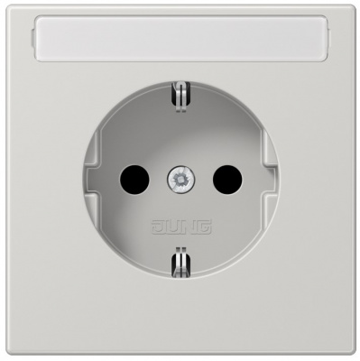 Механизм Розетка с заземлением с полем для надписи безвинт.зажим Jung Светло-серый Jung Jung Механизмы LS1520NALG