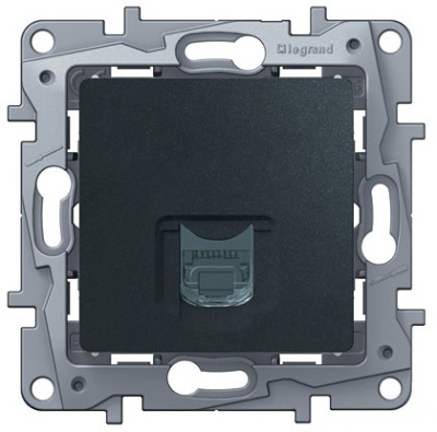 Информационная розетка RJ 45 категория 5e UTP Legrand Etika Антрацит Legrand Etika 672641