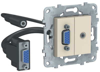 Розетка HD15+Minijack Schneider Electric Unica New Бежевый Schneider Electric Unica New NU593244