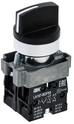 Переключатель LA167-BDF53 3 полож. 2з черный IEK IEK  BSW20-BDF53-4-24-67-3-K02