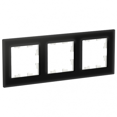 Рамка 3-постовая стекло Schneider Electric AtlasDesign Nature Черный Systeme Electric AtlasDesign Nature ATN321003