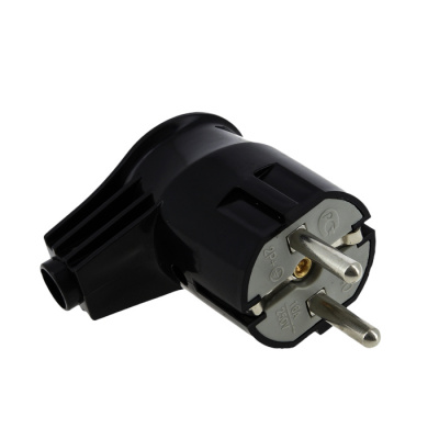 Вилка угловая с заземлением черная 16A 250В EKF PROxima EKF  AVY16-30