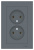 Розетка двойная без заземления 16A в сборе Schneider Electric AtlasDesign Грифель Systeme Electric AtlasDesign ATN000720