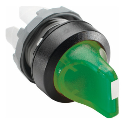 Переключатель M3SS1-11G (короткая ручка) зеленый 3-х позиционный с подсветкой с фиксацией ABB ABB  1SFA611210R1102